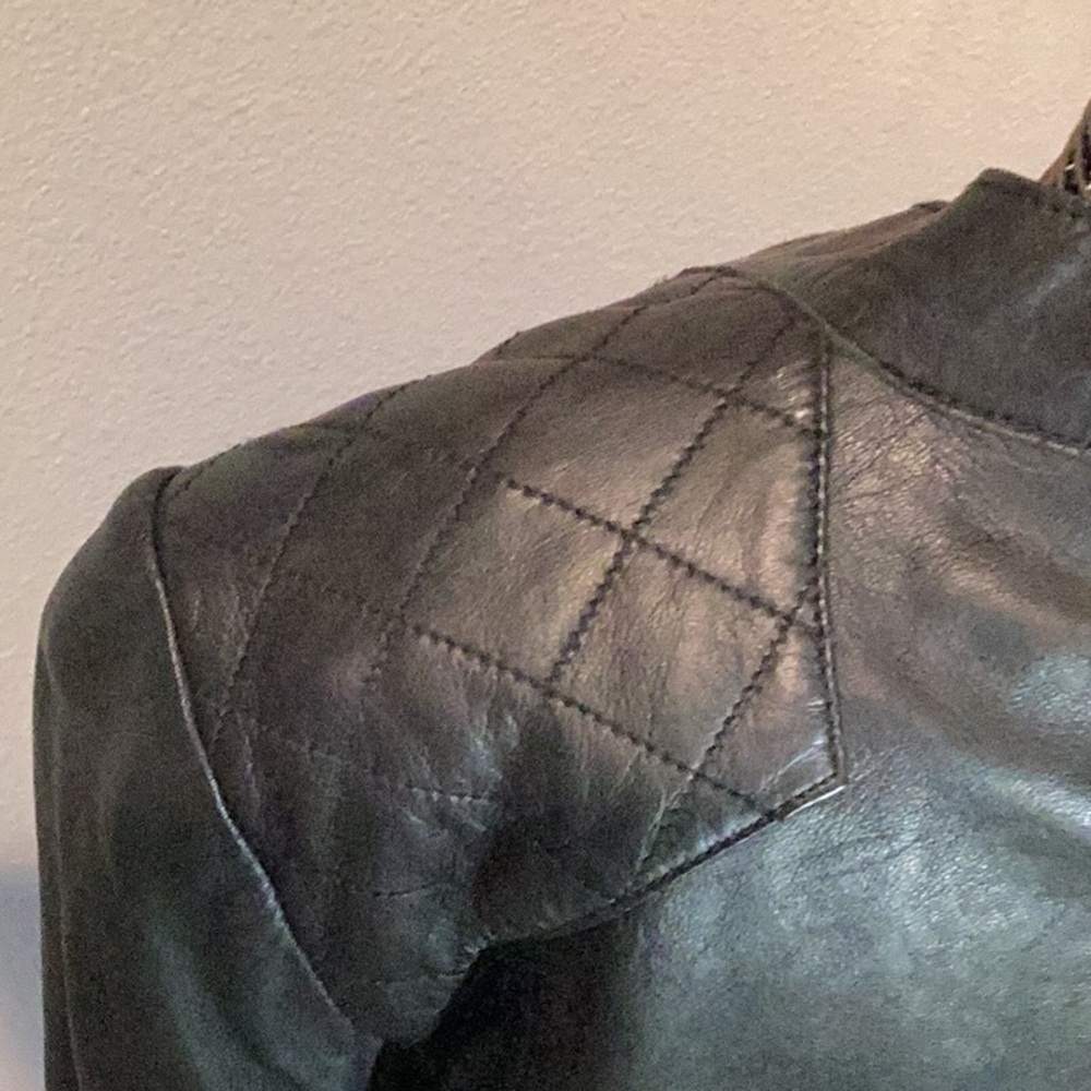 Halogen Black Leather Jacket Size Medium. New Wit… - image 3